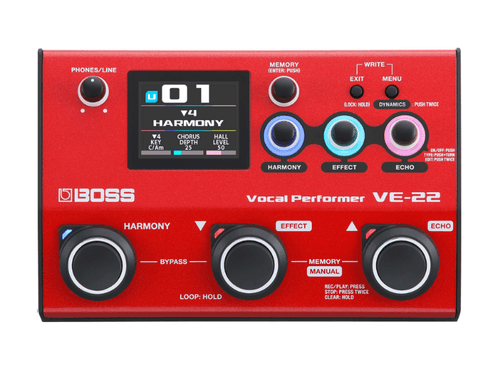 BOSS VE-22 | Processador Multiefeitos para Voz e Preamp de Microfone Profissional