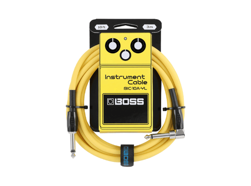 BOSS BIC-10A-YL | Cabo para Instrumento P10 x P10 em L de 3 Metros na Cor Amarelo