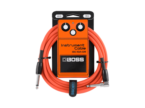 BOSS BIC-10A-OR | Cabo para Instrumento P10 x P10 em L de 3 Metros na Cor Laranja