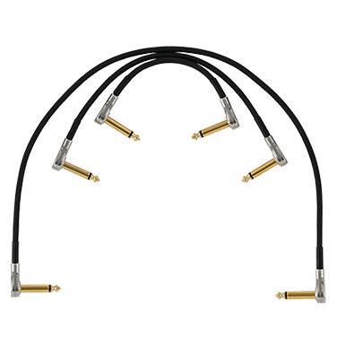 BOSS BPC-4-3 | Kit com 3 cabos P10 em L do tipo pancake de 10 cm